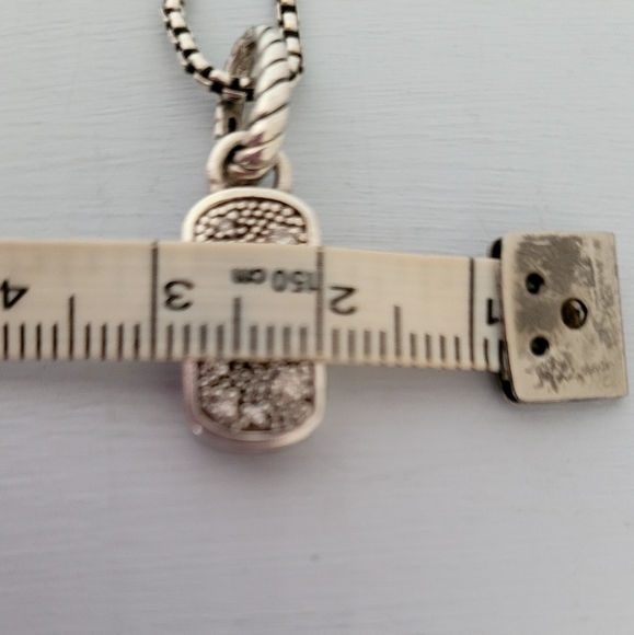 David Yurman Mini Midnight Mélange Diamond Dog Tag Pendant Necklace - Picture 9 of 9